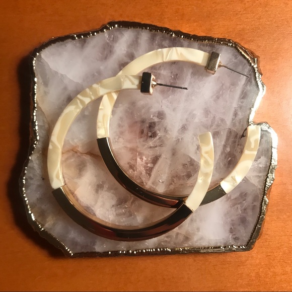 Hoop Earrings with Gold Accent - Picture 7 of 8